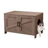 Cat Litter Box Enclosure, Litter Box Furniture Hidden with Barn Door, Wooden Cat Washroom Furniture, Cat House, End Table, Fit Most of Litter Box