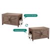 Cat Litter Box Enclosure, Litter Box Furniture Hidden with Barn Door, Wooden Cat Washroom Furniture, Cat House, End Table, Fit Most of Litter Box
