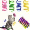 Cat Spring Toys, 4 Pack Cat Spiral Springs for Indoor Cats, Colorful & Durable Plastic Spring Coils Attract Cats to Swat, Bite