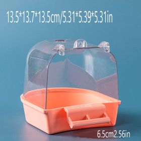 1pcs Bird Bath Box; Parrot Bath Box Bird Cage Accessory Supplies Bathing Tub Bath Parrot Bathing Tub (Items: Bird Bath Box, Color: Orange)
