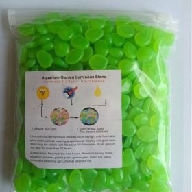 Colorful Pebbles For Fish Tank; Luminous Stone Artificial Fluorescent Stone For Vase Potted Plants (Color: Green, Quantity: 200pcs/bag)