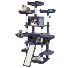VEVOR Cat Tree 68.5" Cat Tower for Indoor Cats with Cat Condos Scratching Post (Default: Default)